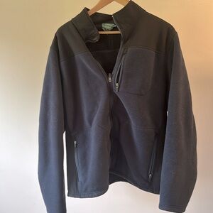 L.L. Bean Black and navy blue Fleece Jacket sz L